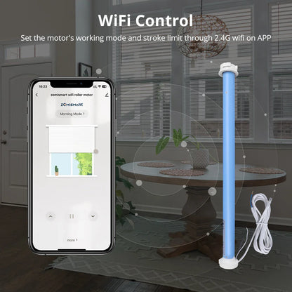 Zemismart WiFi Smart Electric Tubular Motor for 37mm Tube Works with Tuya Alexa Google Home Control Motorized Shutter Engine