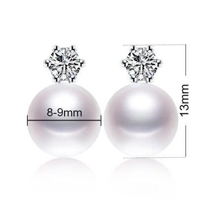 Real Freshwater Pearl Stud Earrings | 100% Genuine AAAA Pearl in 925 Sterling Silver