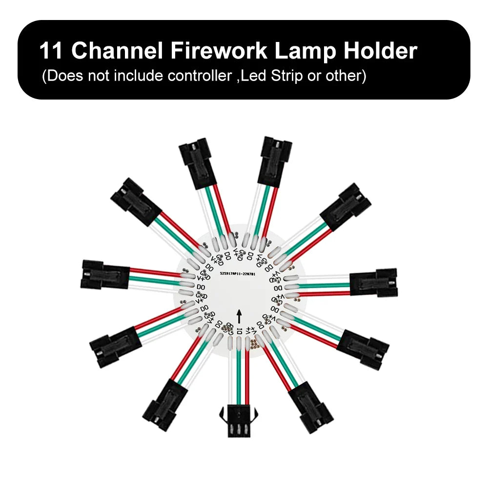 WS2812B LED Firework Light Module Panel 10/11/12/13 Channel | Individually Addressable Pixel Strip Ring