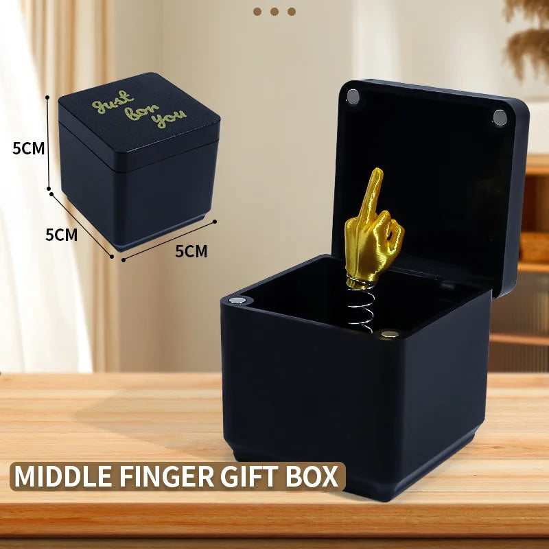Funny Christmas Prank Gift – Middle Finger in Gift Box | Novelty Gag for Office Desk & Stocking Stuffer