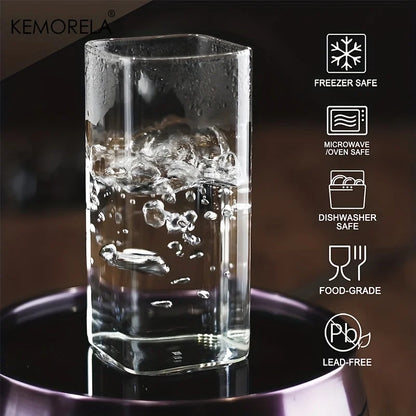 4pcs Drinking Glasses Cups 15oz/19oz Thin Highball Glasses Clear Tall Glass Cups For Water  Juice Beer  Drinks And Cocktail