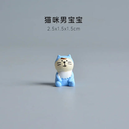 Cute Cat Wedding Zakka Figurine Bride Baby Stroller Resin Model Miniatures Model Cake Ornaments Decor Crafts Desktop Accessories