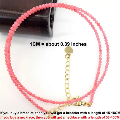 Faceted Gemstone Beaded Necklace and Bracelet Set | Natural Crystal Choker Jewelry for Men and Women