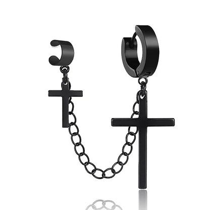 Punk Tassel Clip Earrings | Unisex Hip Hop Chain Hoop Ear Cuffs