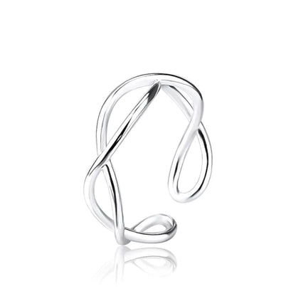 925 Sterling Silver Zircon Adjustable Ring | Women's Cocktail Jewelry