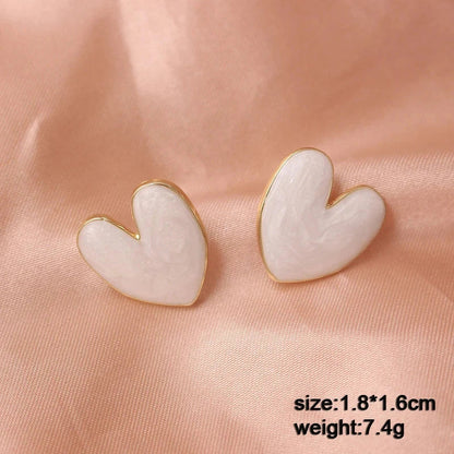 White Flower & Butterfly Dangle Earrings – Acrylic Pearl Heart Jewelry