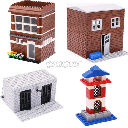 Marumine Window and Door Building Blocks | Compatible City House Parts Set