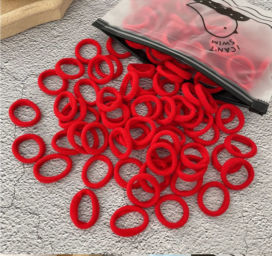 50/100-Pack Colorful Nylon Hair Bands for Kids - Elastic Scrunchie Hair Ties & Ponytail Holders for Girls
