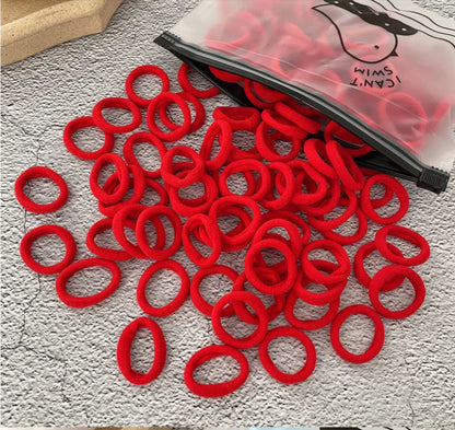 50/100-Pack Colorful Nylon Hair Bands for Kids - Elastic Scrunchie Hair Ties & Ponytail Holders for Girls