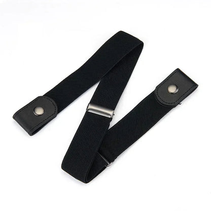 Canvas Elastic No-Buckle Adjustable Belt for Jeans – Invisible Waistband 33–45in (85–115cm) for Women & Men
