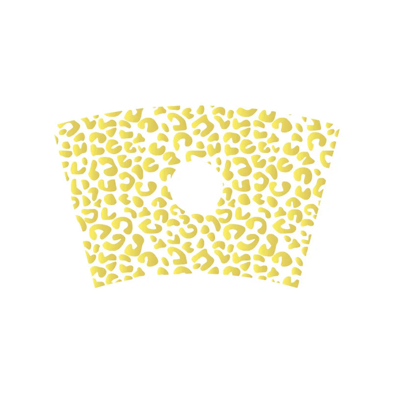 Leopard Pattern Full Wrap Vinyl Sticker for 24 oz Cold Cup | Cheetah Coffee Cup Decal