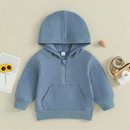 Kids Solid Color Hoodie | Long Sleeve Pullover for Toddlers