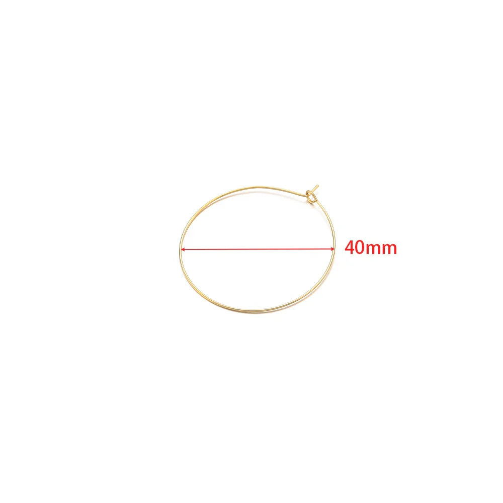20-Piece Gold Stainless Steel Hoop Earring Wires | Bulk Jewelry Making Supplies