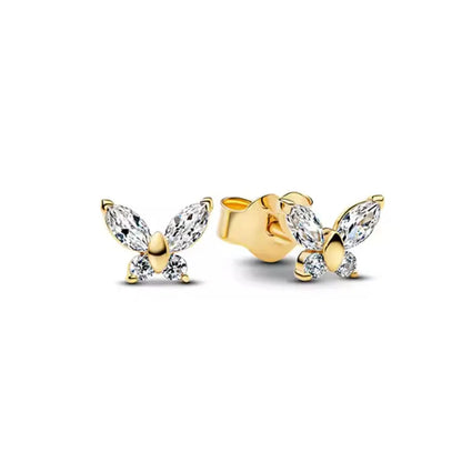 925 Silver Stud Earrings | Butterfly Snowflake Heart Moon Jewelry Gift