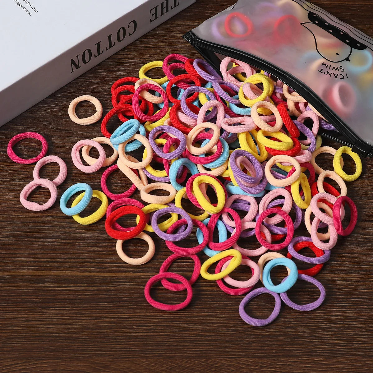 50/100-Pack Colorful Nylon Hair Bands for Kids - Elastic Scrunchie Hair Ties & Ponytail Holders for Girls
