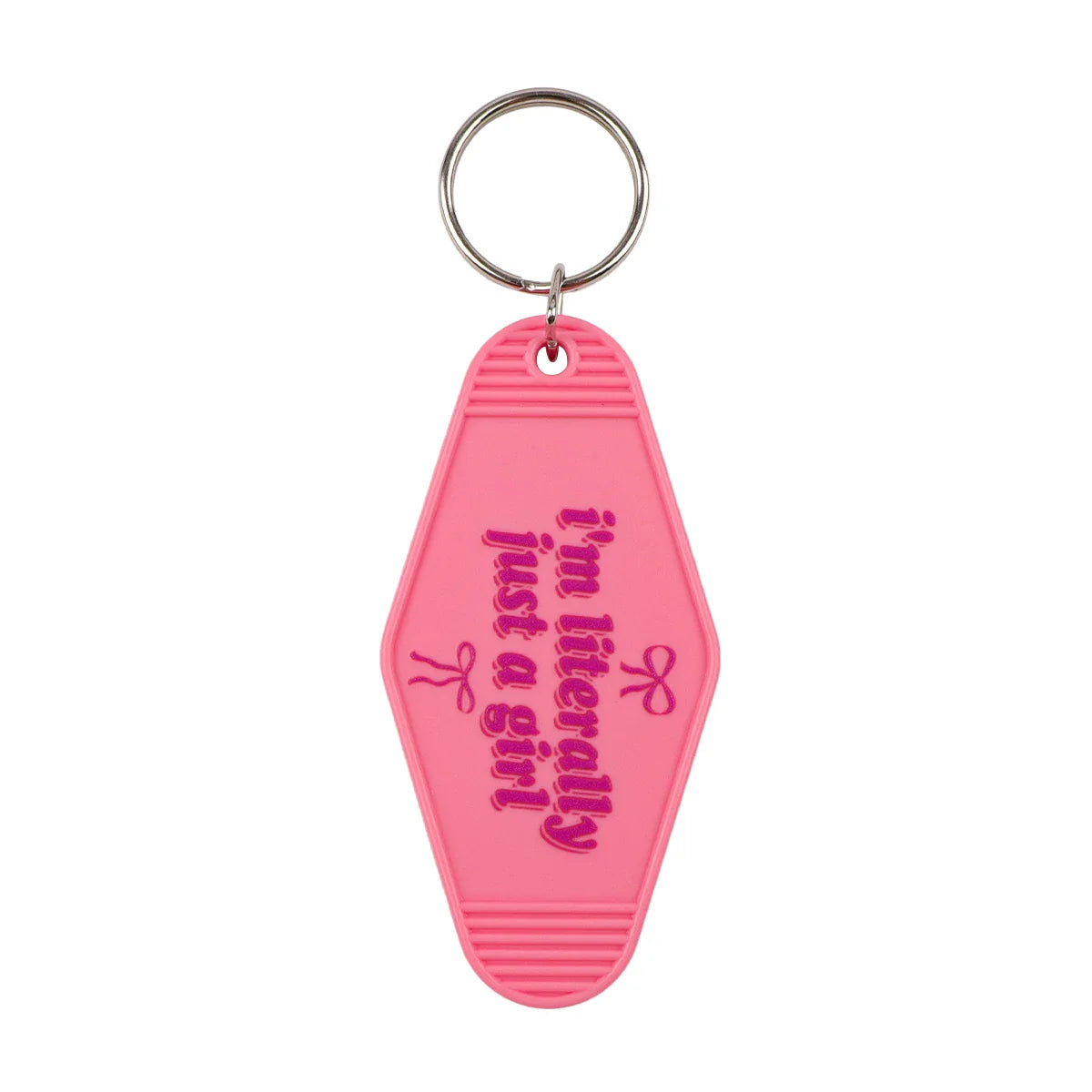 Plastic Key Chain for Keys | Pink Rhombic Key Tag Gift