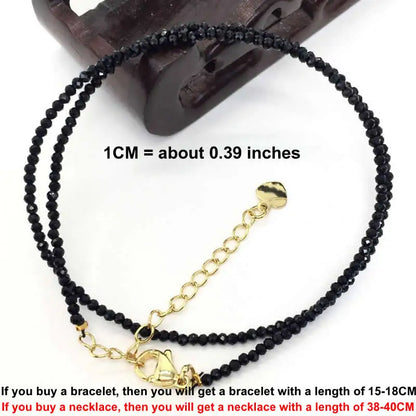 Faceted Gemstone Bead Choker Necklace and Bracelet Set | Natural Stone Jewelry for Men and Women