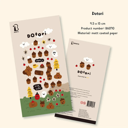 BONITO Kawaii Squirrel Acorn Stickers | Cute Paper Stickers for Scrapbooking and Journaling