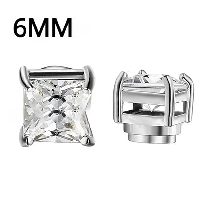 Fashion Crystal Magnetic Clip Ear Stud | Non Piercing Earrings for Men Women