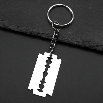 Gothic Blade Razor Pendant Necklace | Stainless Steel Black Goth Men's Chain