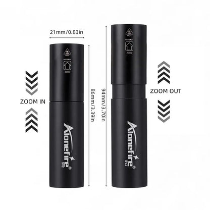 Mini Zoom Rechargeable Flashlight | Compact EDC Light for Camping and Emergencies