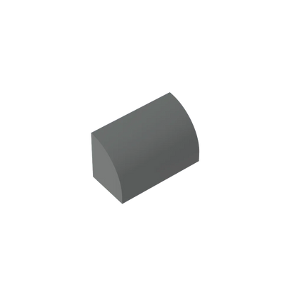 Gobricks GDS-M063 Curved Brick 1 x 2 x 1 No Studs | Compatible Building Block