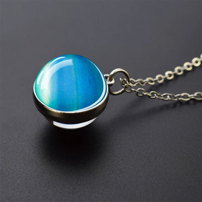 Solar System Galaxy Pendant Necklace | Unisex Astronomy Jewelry Gift