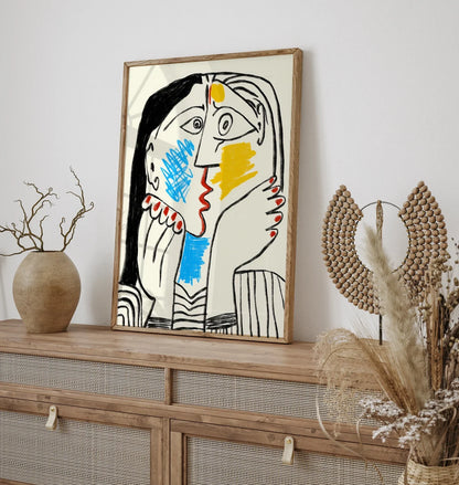Picasso Exhibition poster, Picasso The Kiss Art Print, Gift Idea for friends, Picasso Exhibition Wall Art Decor, Famous Artist