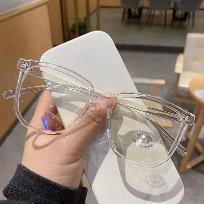 Anti-Blue Light Glasses for Women - Retro Oval Lightweight Plastic Frames with Gradient Lenses