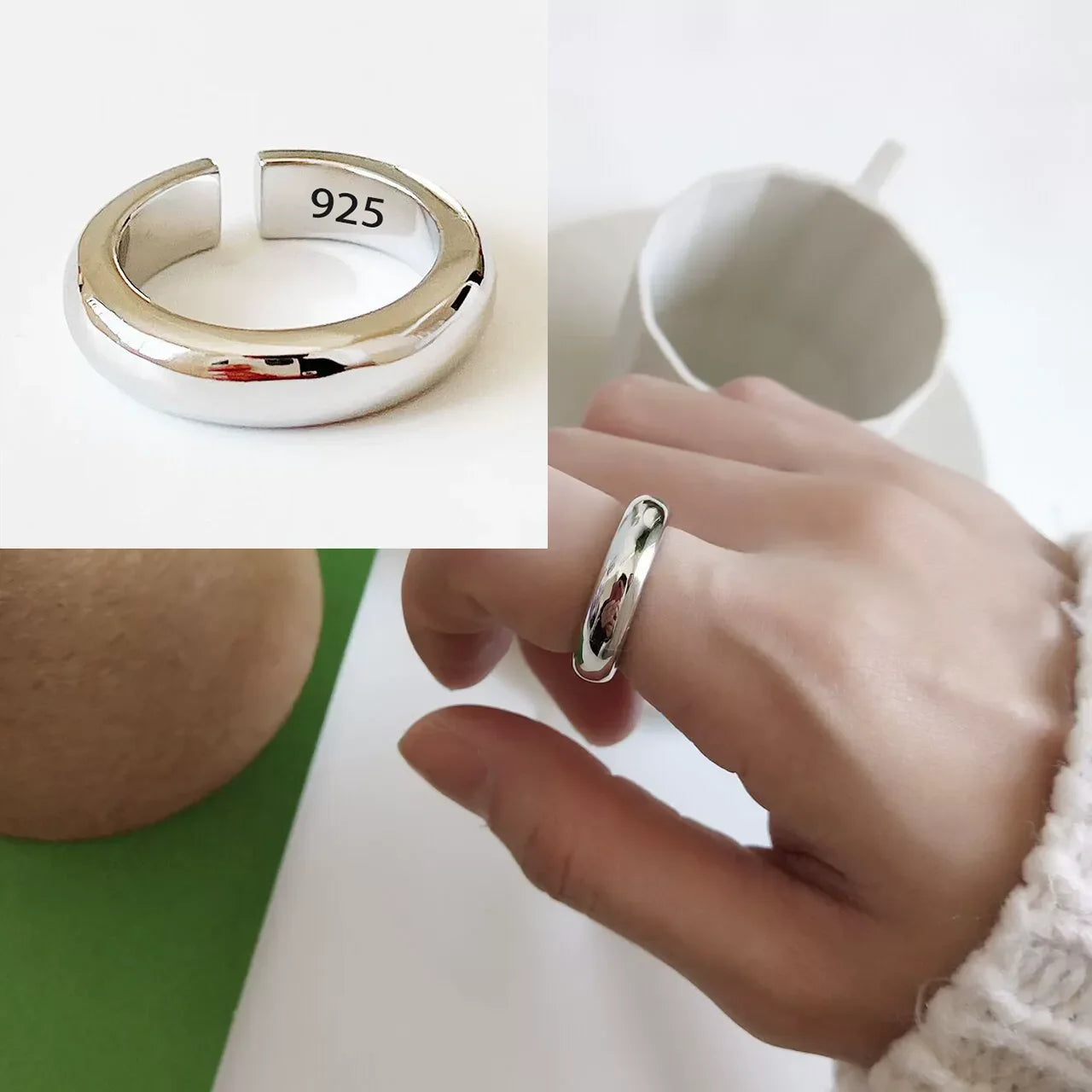 VENTFILLE 925 Sterling Silver Flower Ring | Hollow Out Retro Jewelry for Women