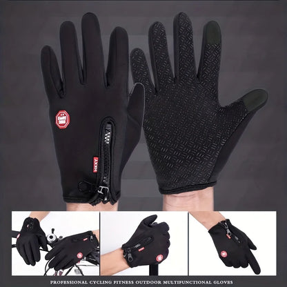 Touchscreen Winter Gloves for Men & Women - Windproof Thermal Cycling, Driving & Motorcycle Gloves with Non-Slip Grip