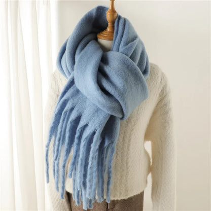 Women's Cashmere-Feel Long Tassel Scarf Shawl - Pashmina Blanket Wrap 94 in (240 cm) Thick Soft Winter Wrap