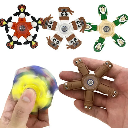 Italian Brainrot Tung Fidget Spinner Chain Toy | Deformed Antistress Hand Spinner for Adult Stress Relief