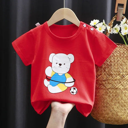 Kids Cartoon Cotton T-Shirt – Soft Summer Tee for Babies and Toddlers, Unisex Casual Top