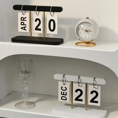 Modern Minimalist Flip Desk Calendar - Everyday View, English Language, Home and Office Decor Desk Accessory