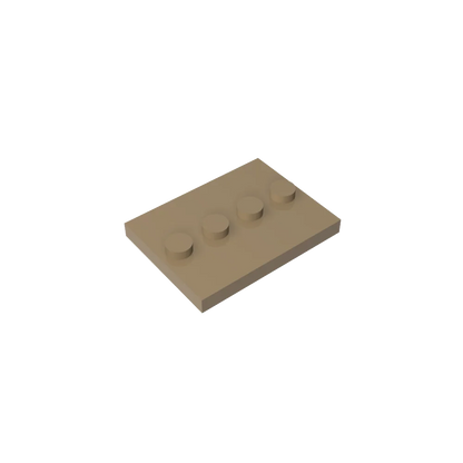 Gobricks GDS-980 Tile, Modified 3 x 4 with 4 Studs in Center | Compatible Building Block for DIY and MOC