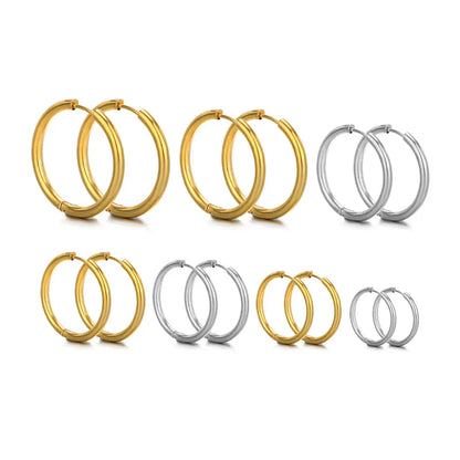 10pcs Stainless Steel Hoop Earrings Set | Fashion Huggie Earrings for Women and Men