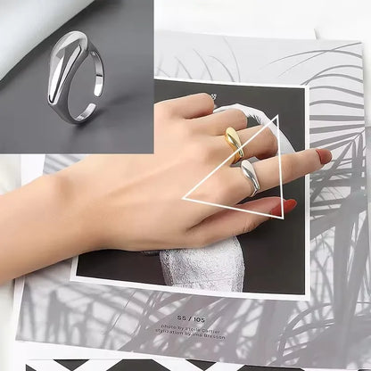 VENTFILLE 925 Sterling Silver Adjustable Rings | Vintage Hip Hop Couples Jewelry