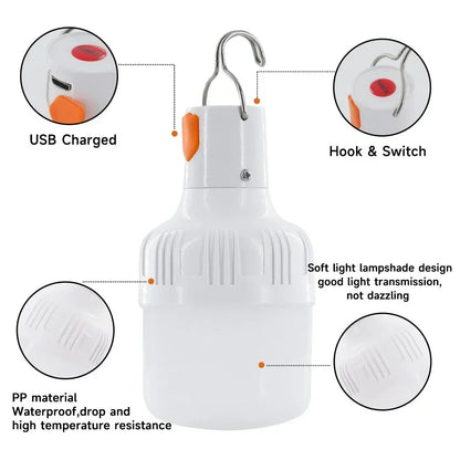 60W Rechargeable LED Camping Lantern | USB Emergency Light