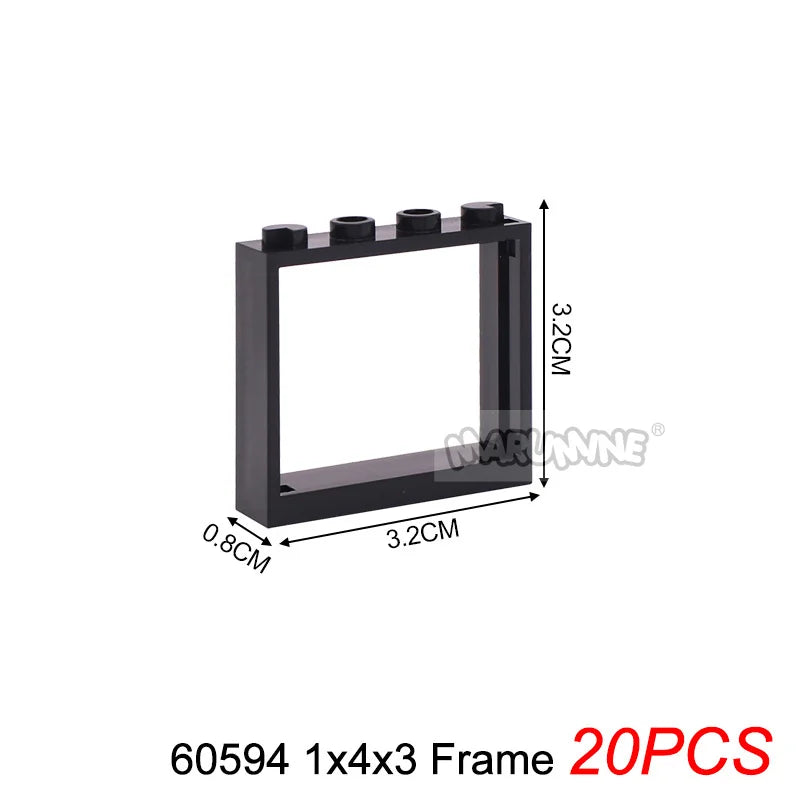 Marumine Window and Door Building Blocks | Compatible City House Parts Set