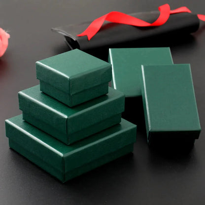 Luxury Jewelry Gift Box Set – White & Dark Green Case