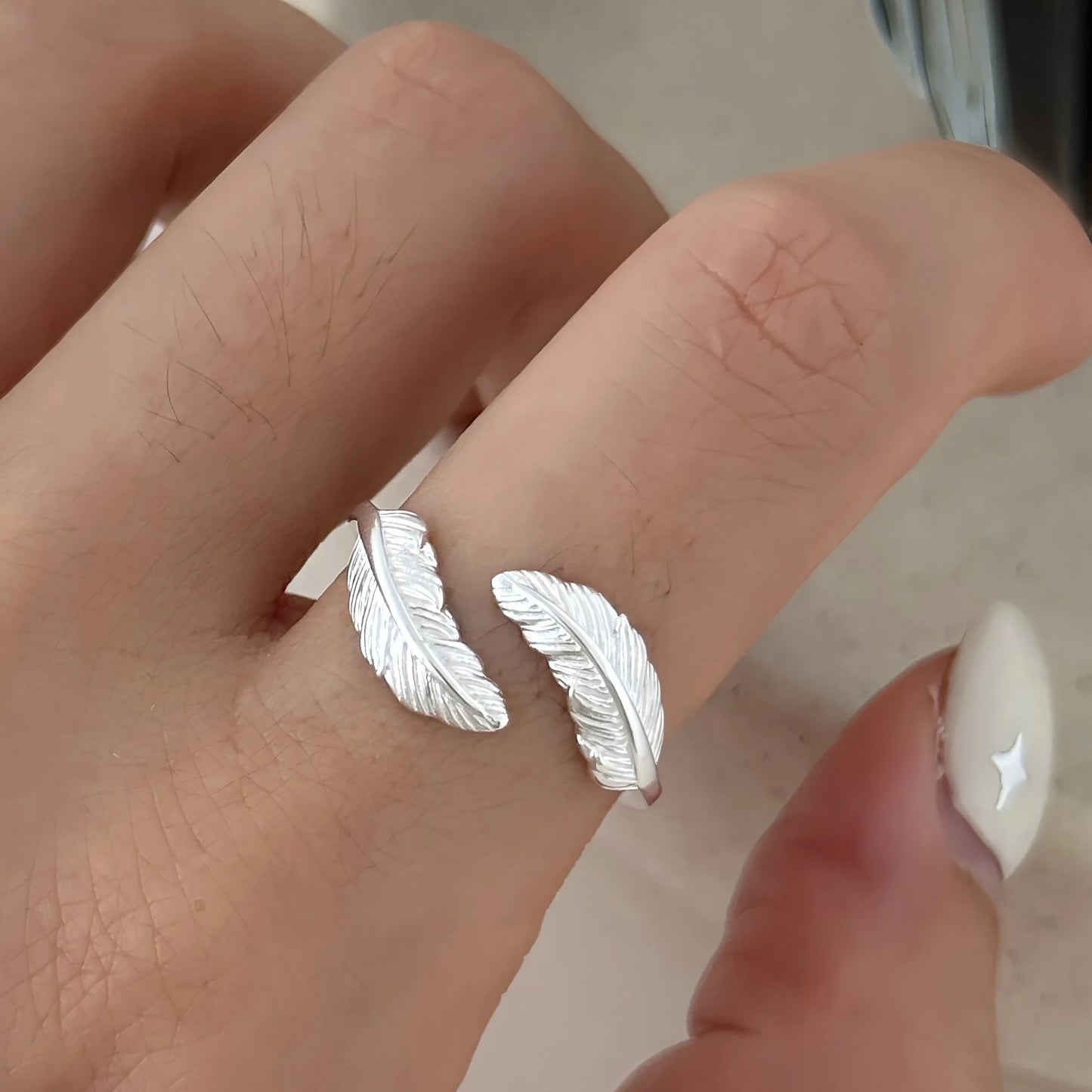 925 Sterling Silver Frosting Geometry Ring | Textured Wide Band for Women