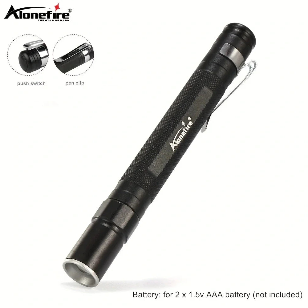 Alonefire 3W XPE LED Mini Penlight Flashlight | Portable Zoom Pocket Torch