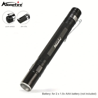 Alonefire 3W XPE LED Mini Penlight Flashlight | Portable Zoom Pocket Torch