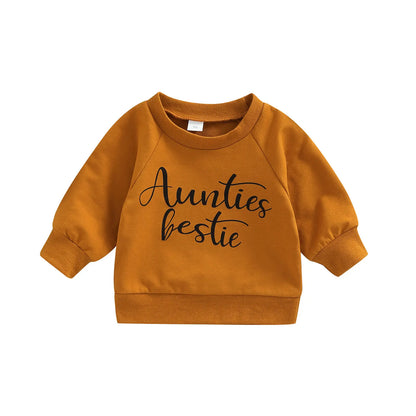 Baby Long Sleeve Letter Print Sweatshirt | Soft Cotton Blend Pullover for Girls