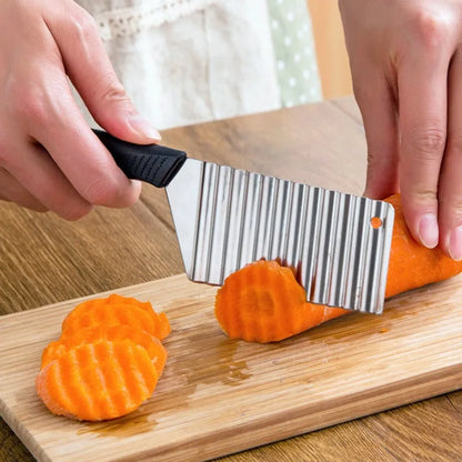 Stainless Steel Crinkle Wavy Potato & Vegetable Slicer French Fry Cutter