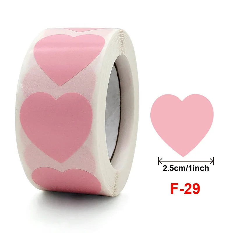 Heart Stickers and Star Stickers Roll | 100-500pcs Thank You Labels for Small Packaging