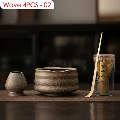 4PCS Japanese Matcha DIY Tea-Making Tools Bamboo Matcha Whisk Scoop Bowl Tea Whisk Brush Suits Ceremony Accessories