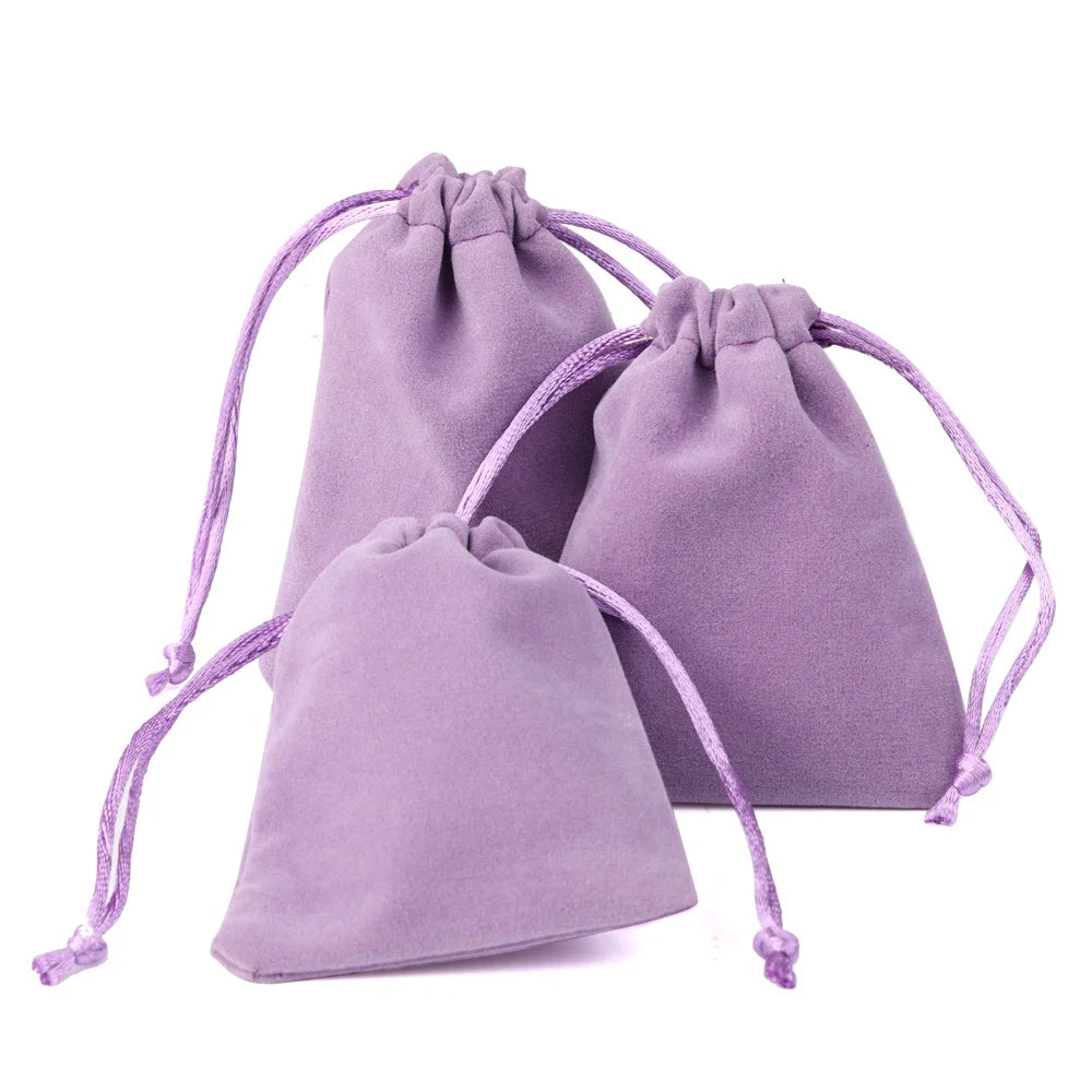 10pcs Drawstring Velvet Jewelry Gift Bags | Soft Plush Multi-Color Pouches for Wedding Christmas Party