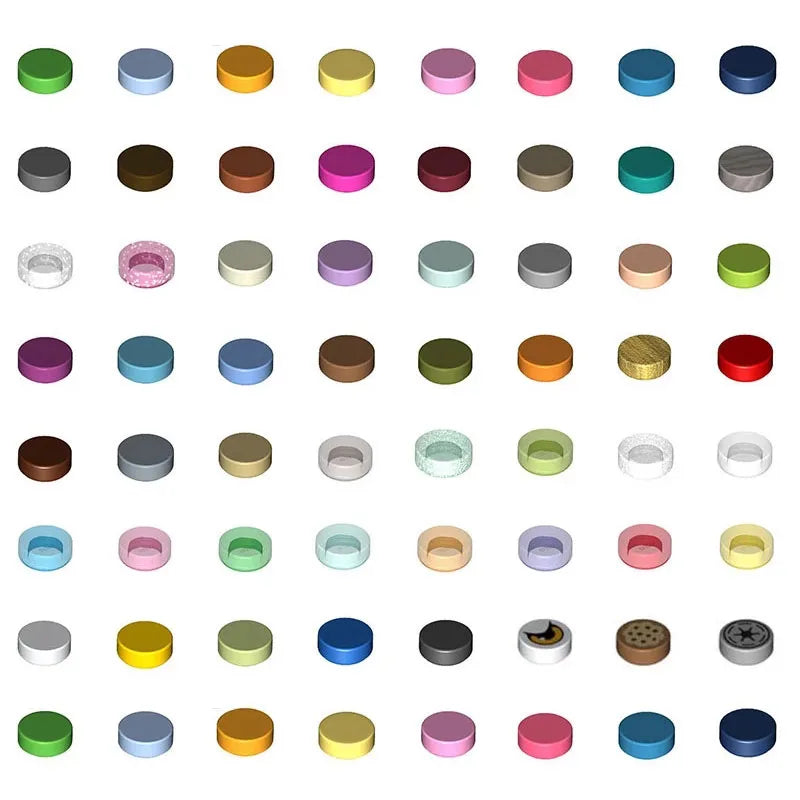 1000Pcs Tile 1x1 Round Building Blocks | 52 Color DIY Educational Creative Toy Set